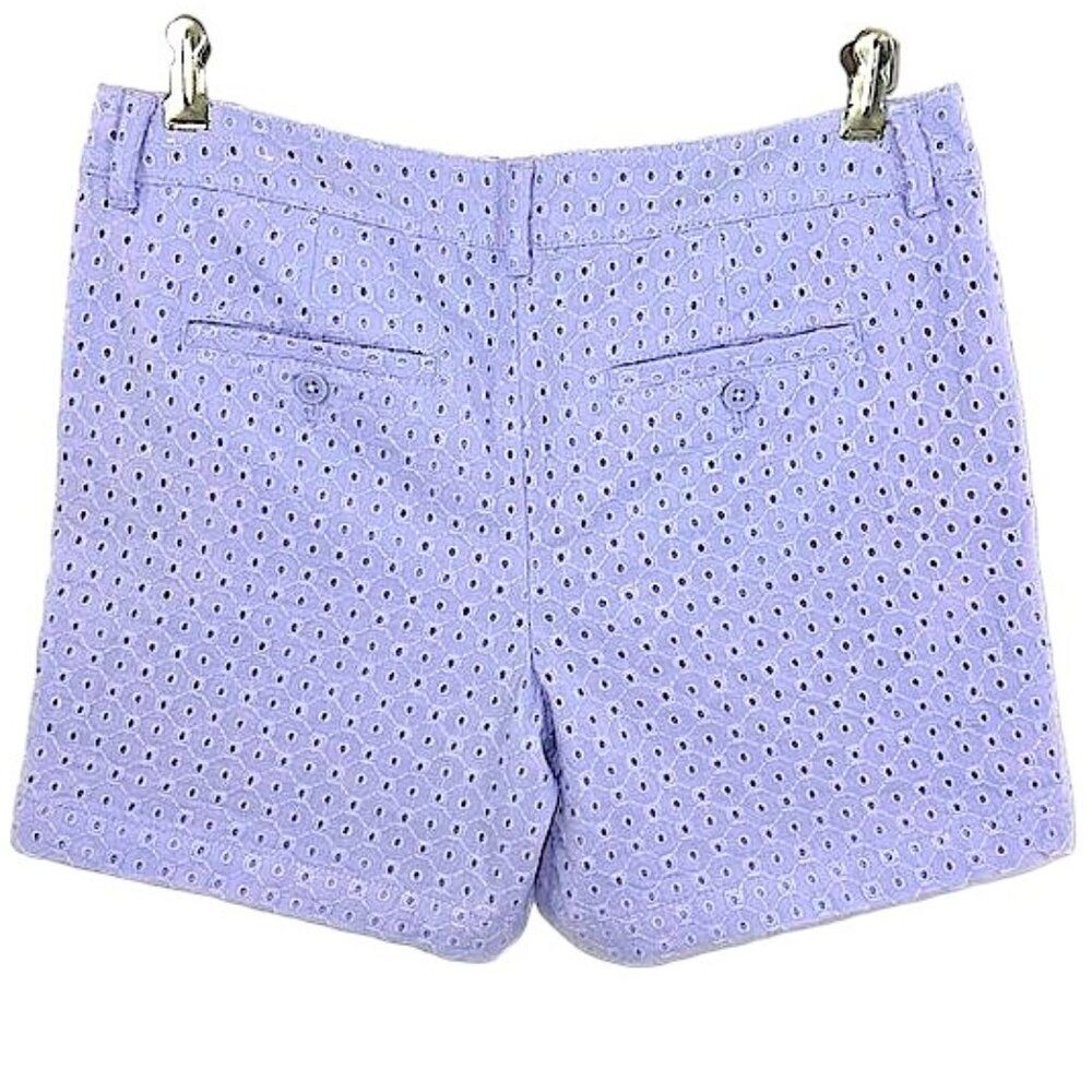 Loft Shorts Size 6 Light Periwinkle 6" Eyelet Mid-Rise - Picture 3 of 8